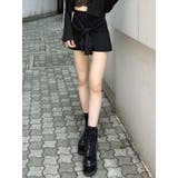 ブラック | ウエストデザインスカートライクショートパンツ【SETUP着用可】 | GYDA
