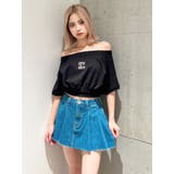 ブラック | Square gyda エンボス オフショル トップス | GYDA