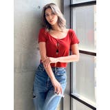 フロントホールカットトップス | GYDA | 詳細画像3 