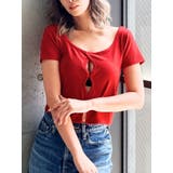 レッド | フロントホールカットトップス | GYDA