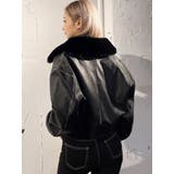 vintage processingフェイクレザーショートブルゾン | GYDA | 詳細画像12