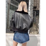 vintage processingフェイクレザーショートブルゾン | GYDA | 詳細画像43