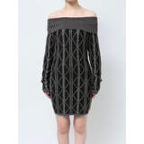 オフショルケーブルタイトニットワンピース | GYDA | 詳細画像25 