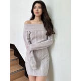 オフショルケーブルタイトニットワンピース | GYDA | 詳細画像3 