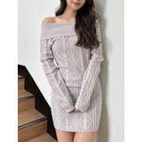 グレー | オフショルケーブルタイトニットワンピース | GYDA