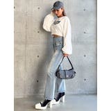 ハイウエストBACKクロスダメージフレアデニムパンツ | GYDA | 詳細画像39 