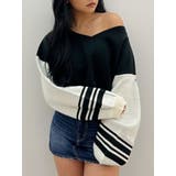 2wayスリーブラインＶネックニットトップス | GYDA | 詳細画像1 