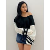 2wayスリーブラインＶネックニットトップス | GYDA | 詳細画像2 