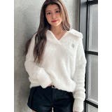 オフホワイト | GYGYプレートシャギーポロニットチュニック | GYDA
