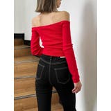 【TINY】オフショルリボンニットトップス | GYDA | 詳細画像14 