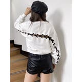 BACKレースアップショートロゴスウェットトップス | GYDA | 詳細画像16