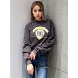 BACKレースアップショートロゴスウェットトップス[品番