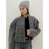 チャコールグレー | フェイクスウェードエンボスブルゾン | GYDA