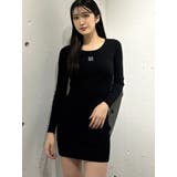 ブラック | GYGYプレートタイトニットワンピース | GYDA