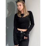 BACK リボンラメシャギーショートニットトップス | GYDA | 詳細画像18 