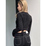 BACK リボンラメシャギーショートニットトップス | GYDA | 詳細画像21 