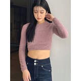 BACK リボンラメシャギーショートニットトップス | GYDA | 詳細画像26 