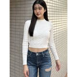 BACKリボンケーブル編みニットトップス | GYDA | 詳細画像11 