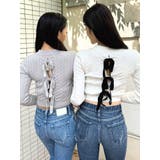 BACKリボンケーブル編みニットトップス | GYDA | 詳細画像2 