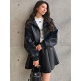 レースラインボリュームスリーブフェイクレザージャケット【SETUP着用可】 | GYDA | 詳細画像2 