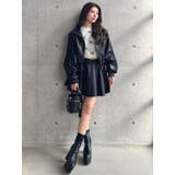 レースラインボリュームスリーブフェイクレザージャケット【SETUP着用可】 | GYDA | 詳細画像6 