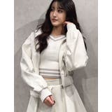 オフホワイト | レースラインボリュームスリーブフェイクレザージャケット【SETUP着用可】 | GYDA