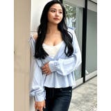 キャミレイヤードオフショルペプラムシャツ | GYDA | 詳細画像14 