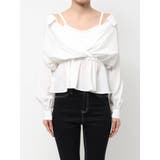 キャミレイヤードオフショルペプラムシャツ | GYDA | 詳細画像18 