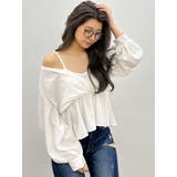 キャミレイヤードオフショルペプラムシャツ | GYDA | 詳細画像5 