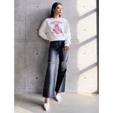 ハイウエストKNEEダメージbijouワイドデニムパンツ | GYDA | 詳細画像12