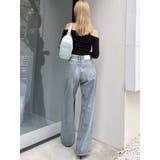 ハイウエストKNEEダメージbijouワイドデニムパンツ | GYDA | 詳細画像22