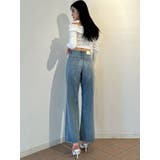 ハイウエストKNEEダメージbijouワイドデニムパンツ | GYDA | 詳細画像26