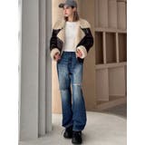 ハイウエストKNEEダメージbijouワイドデニムパンツ | GYDA | 詳細画像28