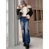 ハイウエストKNEEダメージbijouワイドデニムパンツ | GYDA | 詳細画像29