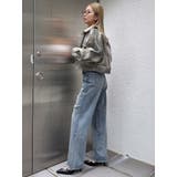 ハイウエストKNEEダメージbijouワイドデニムパンツ | GYDA | 詳細画像4