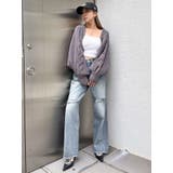 ハイウエストKNEEダメージbijouワイドデニムパンツ | GYDA | 詳細画像6