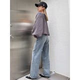 ハイウエストKNEEダメージbijouワイドデニムパンツ | GYDA | 詳細画像7