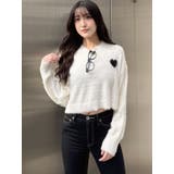 シャギージャカードheart ニットトップス | GYDA | 詳細画像9 