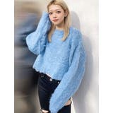 ブルー | モヘアタッチシャギーショートニットトップス【WEB限定】 | GYDA