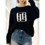BIG GYGYロゴ刺繍ケーブルニットトップス | GYDA | 詳細画像1
