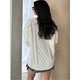 BIG GYGYロゴ刺繍ケーブルニットトップス | GYDA | 詳細画像10
