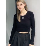 ブラック | GYGYプレートニットトップス | GYDA