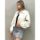 Sleeve Studs フェイクレザージャケット | GYDA | 詳細画像2