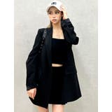 ブラック | LININGラインストーンLOOSEジャケット【SETUP着用可】 | GYDA