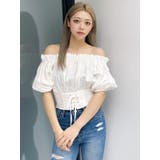 オフホワイト | 2WAYギャザーオフショルコルセットブラウス | GYDA