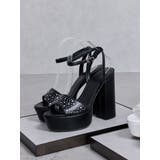 ブラック | ラインストーンサンダル | GYDA