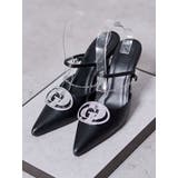 ブラック | 3way GDビジューMOLDチェーンストラップポインテッドミュール | GYDA