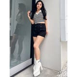 BACK OPENハーフスリーブPOLOニットトップス | GYDA | 詳細画像14