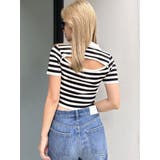 BACK OPENハーフスリーブPOLOニットトップス | GYDA | 詳細画像3