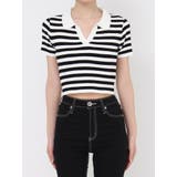 BACK OPENハーフスリーブPOLOニットトップス | GYDA | 詳細画像40